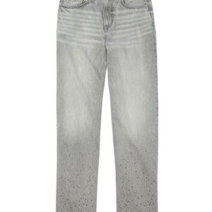American Eagle Outfitters Light Gray Women’s Bedazzled Jeans